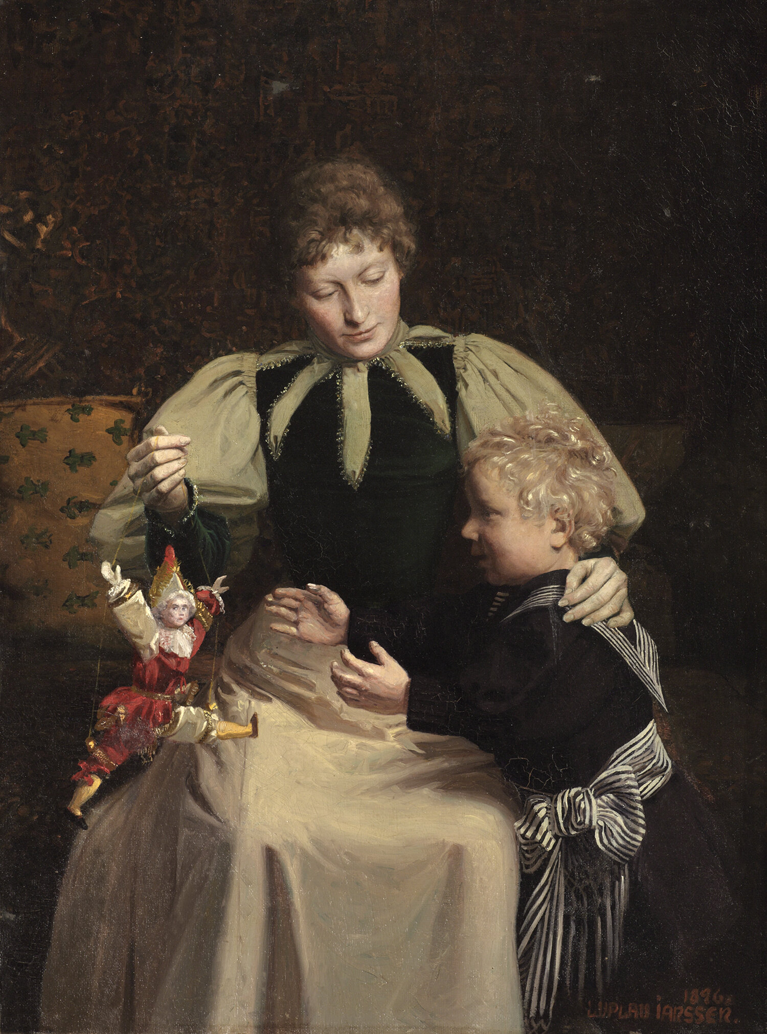 Mother and Child Playing with a Puppet by Luplau Janssen — Uno